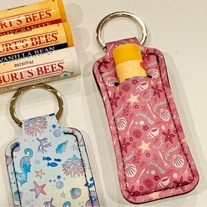🔴 Shells & Sea Horse Key Chain / Chapstick Holder
